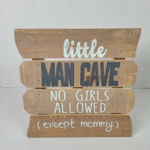 Little Man Cave Wooden Pallet Style Sign - Picture 1 of 6