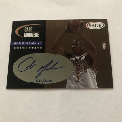 Autógrafos Gabe Muoneke 2000 SAGE bronce/650 #A36 Texas Foto 1 de 2
