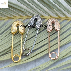 ¡Venta! Accesorios de hallazgo enchapados en oro en plata 925 con diamantes Pave - Imagen 1 de 12