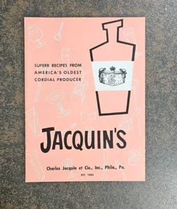 VTG Jacquin's Liquor Cordial Superb Cocktail Recipes Pamphlet Book Bar Ephemera - Picture 1 of 7