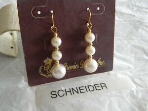 Premier Designs  gold pearl earrings RV $22 FREE ship new