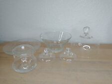 6 Piece Princess House Etched Heritage Replacement Dome Bowl Plate Creamer Lot