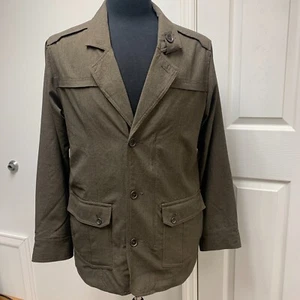 ExOfficio Mens Medium Brown TRAVEL POCKETS Peacoat Jacket Coat Traveling - Picture 1 of 14