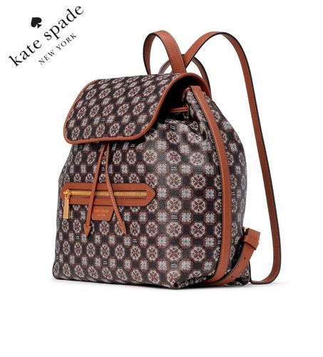 ? ZAINO KATE SPADE SPADE FLOWER MONOGRAM MIA FLAP DUSTBAG NERO MULTI NUOVO CON ETICHETTE $348