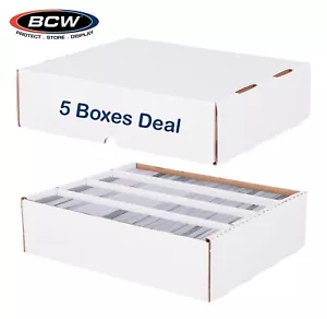 5 BCW 3200 Ct Cardboard Card Boxes For Baseball Gaming Monster Shoe Box Full Lid - Picture 1 of 9