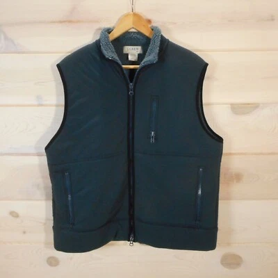 J Crew Men’s XXL Vest Full Zip Fleece Lined Pockets Dark Teal 2XL Warm - Image 1 of 4