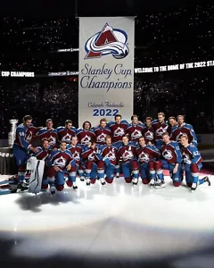 Foto de hockey de la NHL Colorado Avalanche 2022 Stanley Cup Champions Banner 8x10 - Imagen 1 de 1