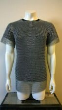 ALUMINIUM CHAIN MAIL SHIRT BUTTED CHAINMAIL HAUBERGEON MEDIEVAL COSTUME ARMOUR
