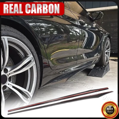 Labio de extensión de faldones laterales de fibra de carbono para BMW F06 M6 640i 650i Gran Coupé 12-19 Foto 1 de 4