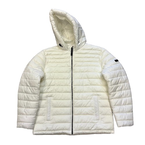AUTENTICO CAPPOTTO GIACCA PUFFER MICHAEL KORS BIANCO TAGLIA UOMO L IMPERMEABILE H8