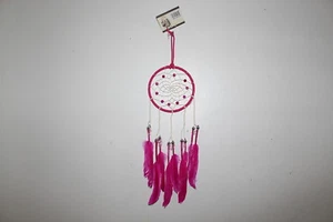 CUENTAS ATRAPASUEÑOS PLUMAS PLUMA INDIO NATIVO AMERICANO COLOR ROSA OSCURO - Imagen 1 de 3