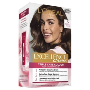 L'Oréal Paris Excellence Crème Hair Dye 100% Coverage 5 Natural Brown Hair... - Picture 1 of 1