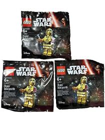 LEGO STAR WARS C-3P0 WITH RED ARM MINIFIGURE POLYBAG 5002948 NEW SEALED LOT 3PCS