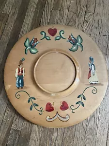 Hand Painted Dinnerware Serveware Lazy Susan Platter 16 Inch - Picture 1 of 5