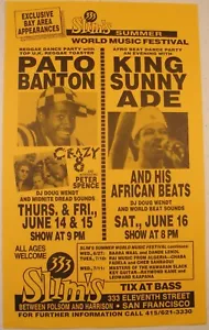 PATO BANTON, CRAZY 8, PETER SPENCE; KING SUNNY ADE Slim's Juni 1990 World Fest - Bild 1 von 1