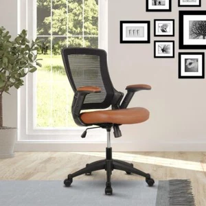 New Practical Modern Techni Mobili Mid-Back Mesh Task Office Chair With Brown - Picture 1 of 7