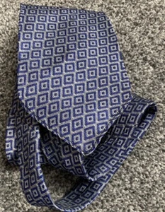 Corbata Para Hombre Plateada Azul Estampada Inteligente Formal Vintage 3.2" Ancho 51" Largo - Imagen 1 de 4