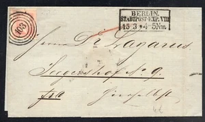 German States Prussia #6 on Cover Bold Berlin Stadtpost Postmark - Imagen 1 de 7