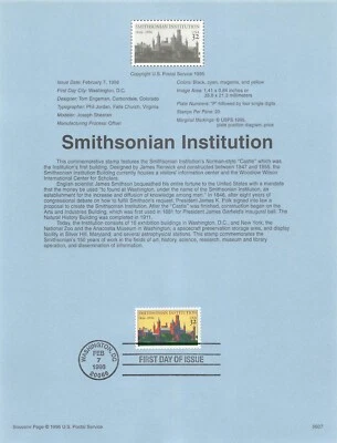 USPS Souvenir Page Smithsonian Institution US 3059 SP1198 - Image 1 of 2