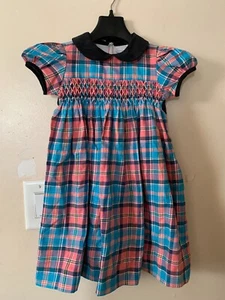 Vestido a cuadros de algodón ahumado Fantasie Kids talla 2T nuevo con etiquetas - Imagen 1 de 5