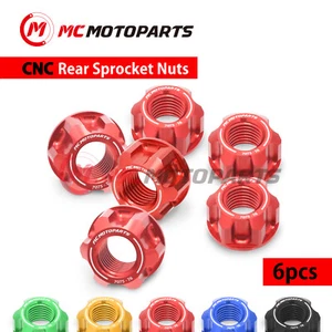 SPOKE6 Red Rear Sprocket Nuts Pack For TUONO V4 1100 RR 16 17 18 19 20 21 22-MC - Picture 1 of 4