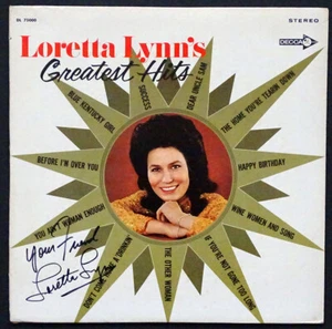 Vintage LORETTA LYNN GREATEST HITS Autograph Record Album SIGNED as YOUR FRIEND! - Picture 1 of 3