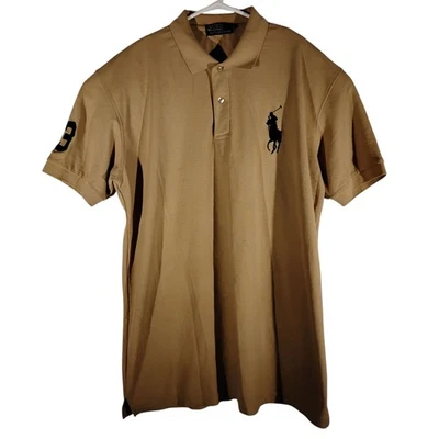 Polo Ralph Lauren shirt mens 3XL XXXL tan big pony #3 short sleeve rugby style - Image 1 of 4