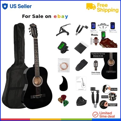 Acoustic Guitar Beginner Kit 38-inch All-in-One Starter Bundle for Students - Image 1 of 4