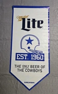 Dallas Cowboys The Only Beer Miller Lite Large Hanging Vertical Banner 5×2 - Picture 1 of 6