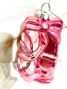 Weihnachtsschmuck Glas rosa Ballett Hausschuhe 4 x 2 - Bild 1 von 3