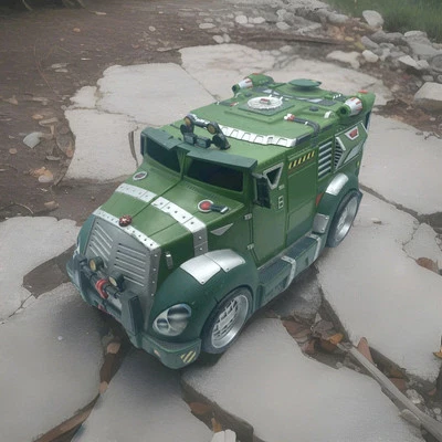 Teenage Mutant Ninja Turtles TMNT Action Figure Battle Shell Armored Truck Van - Image 1 of 4