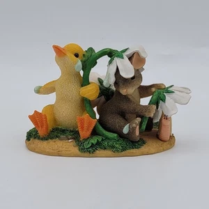 Vtg. Charming Tails Mouse & Duck  Figurines "Ducky Weather" Fitz & Floyd 88/101 - Picture 1 of 21