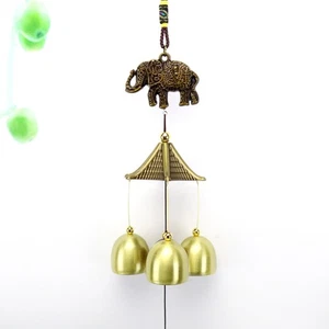 2 Pcs Elephant Metal Wind Chime Home Hanging Decoration - Picture 1 of 11