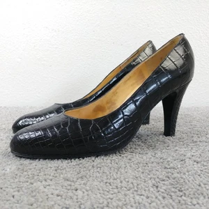 Rayne Womens Heels Size 7 B Shoes Black Pumps Vintage Made In England - Picture 1 of 9