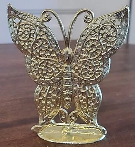 Pendiente mariposa tono dorado Torino vintage soporte árbol soporte exhibición joyería - Imagen 1 de 10