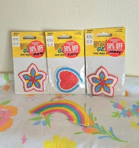 4 Vintage Patches Lot Embroidered & Beaded NOS  - Picture 1 of 7