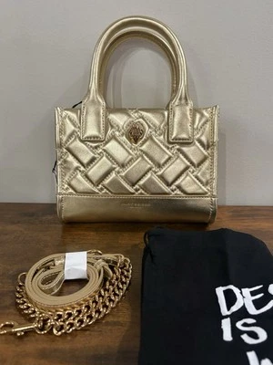 Kurt Geiger London Metallic XS Kensington Gold Drench Square Tote Shoulder Strap - image 1 of 4