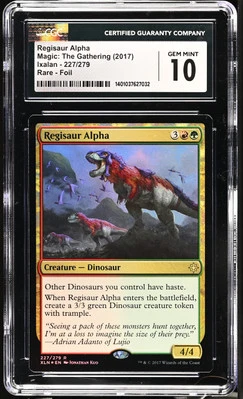 REGISAUR ALPHA Ixalan Foil Rare CGC 10 Gem Mint MTG [Nostalgium] - Image 1 of 2