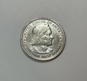 1893 Columbian Exposition US Silver Half Dollar 50c Commemorative AU Detail - Picture 1 of 4