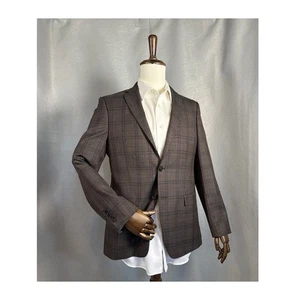 Ralph Lauren Braun Kariert 100% Wolle Blazer Herren Gr. 40 R Doppelbelüftet Business - Bild 1 von 15