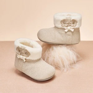 Soft Winter Boots Baby Girl Warm Shoes Solid Fashion Toddler First Walkers - Picture 1 of 12