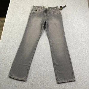 DKNY Jeans Boys Youth 16 28x29 Mott Fit Straight Cotton Gray Student School NWT - Picture 1 of 19