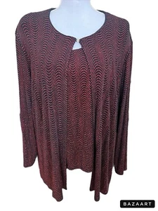 Onyx Nite  Sparkle 2 pc Set Tank Top Jacket  Red & Black Glitter Size 1X - Picture 1 of 4