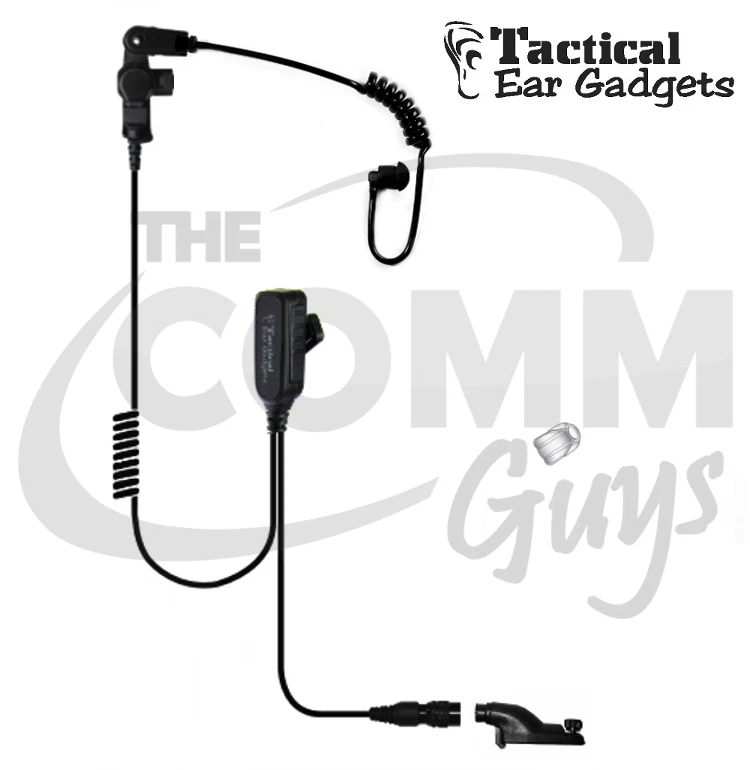 Hawk Lapel Mic for Motorola for APX Radio with Black Tube and Torpedo Eartip - Image 1 of 1