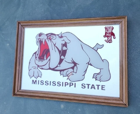 VTG Mississippi State Bulldogs Football Basketball Mirror RARE Patch NCAA MS Cover