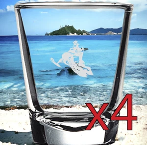 Snowmobile x4 Shot Glasses Spirit Liquor Party 2 Oz Premium Customize Winter NEW - Picture 1 of 9