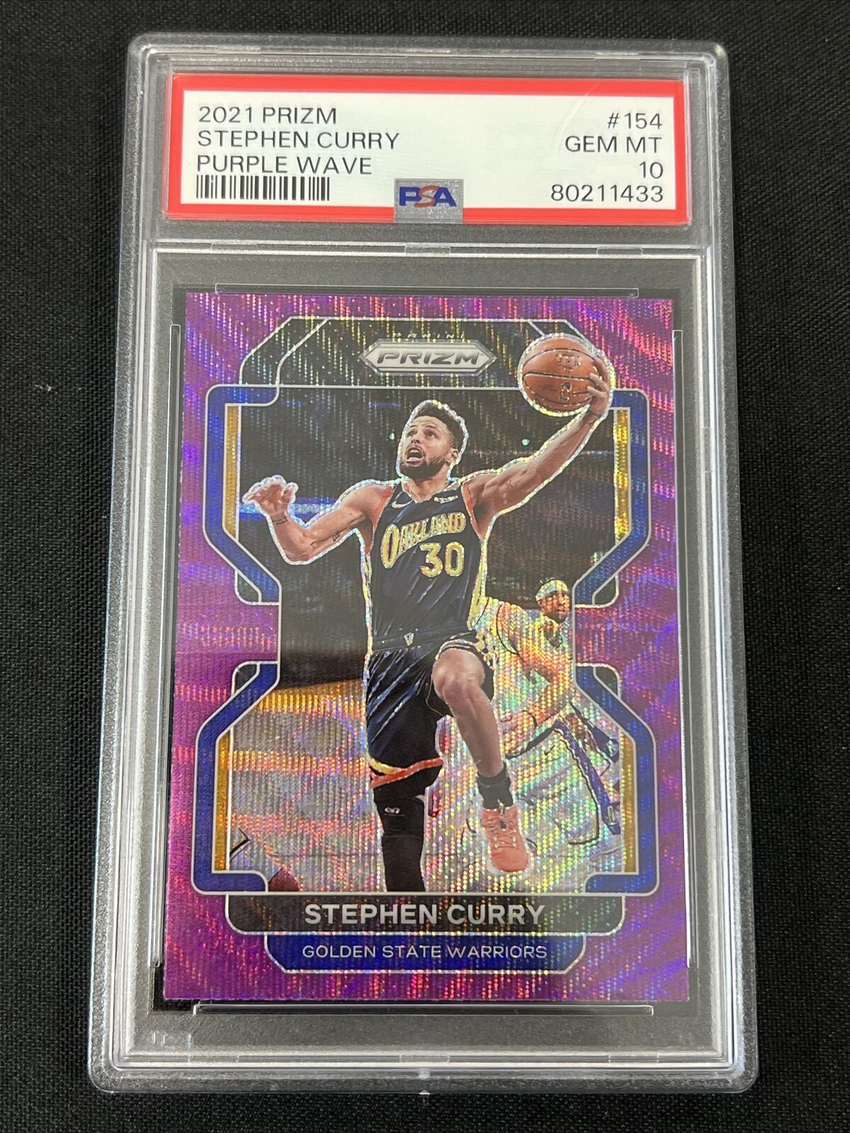 2021 Panini Prizm Stephen Curry #154 Purple Wave PSA 10 Warriors