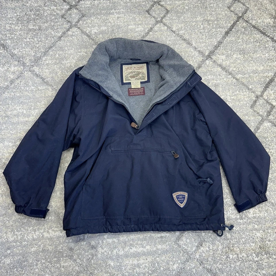 Chaqueta De Colección Abercrombie Fitch Para Hombres Grande Azul 1/2 Cremallera Cortavientos Bolsillos Anorak Foto 1 de 4