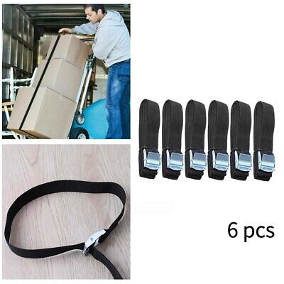 Set Of 6 Lashing Straps Cargo Luggage Cam Buckle Tie Down Roof Rack 2.5m X 25mm • 15.68€