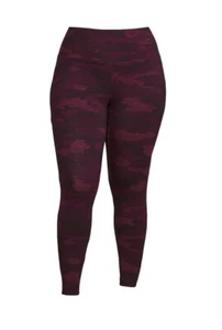 Terra & Sky Plus Size Full Length Leggings High Rise Fitted Purple Camo 0X - Picture 1 of 4